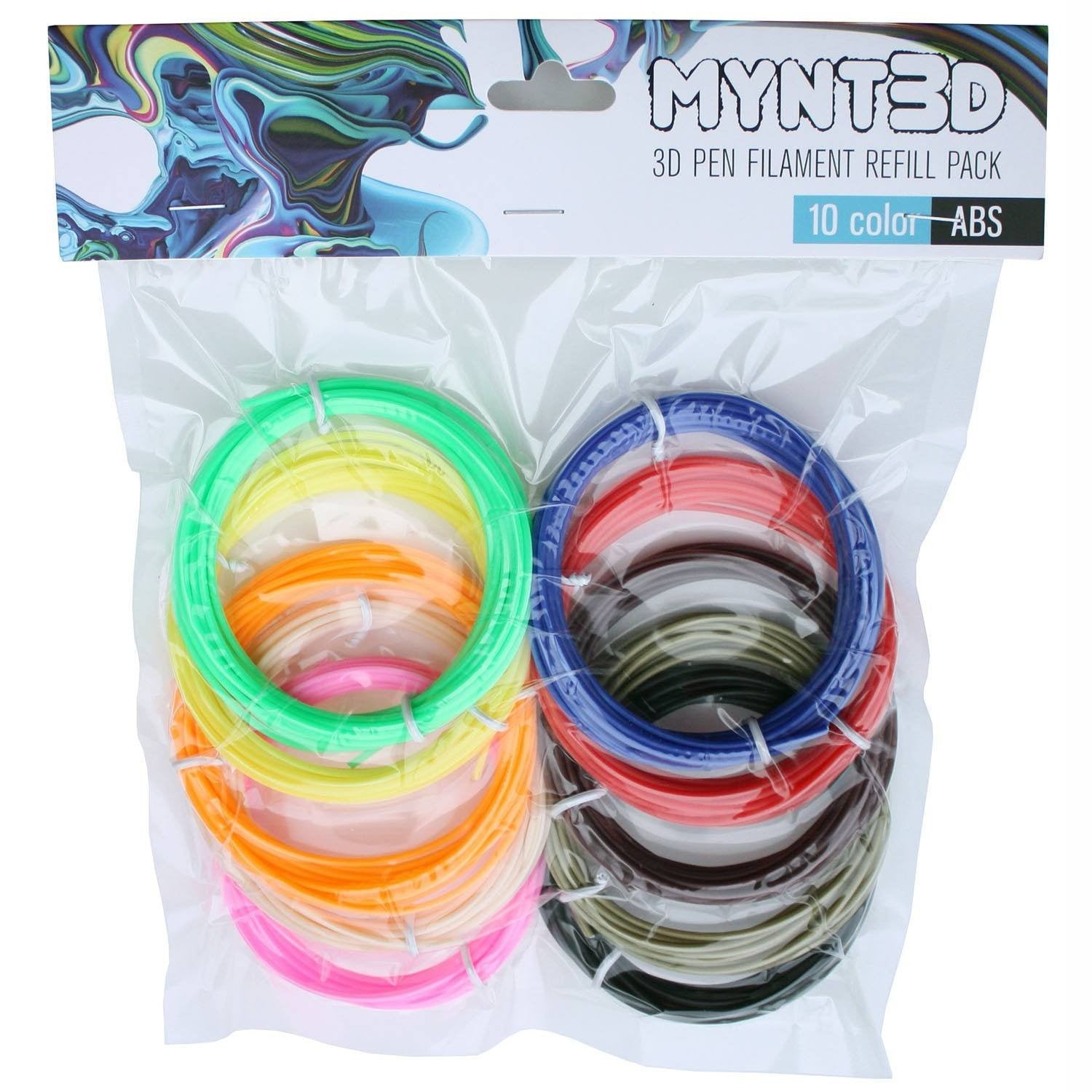 ABS Filament Refill Pack (10 color, 3m each)