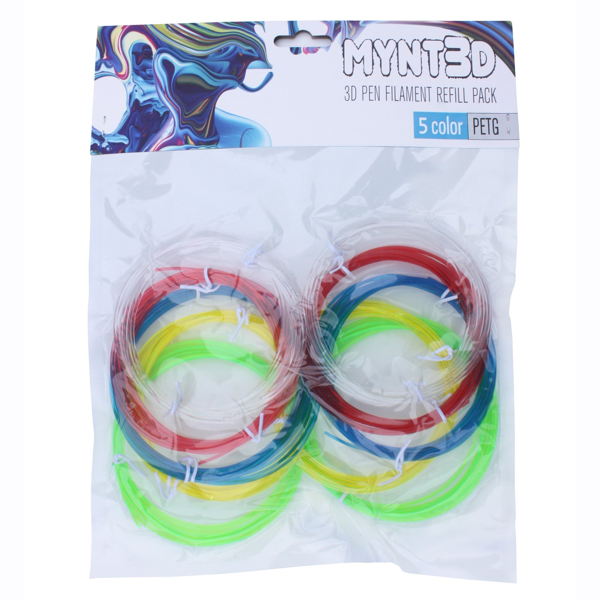 PETG Filament Refill Pack (5 colors, 6m each)