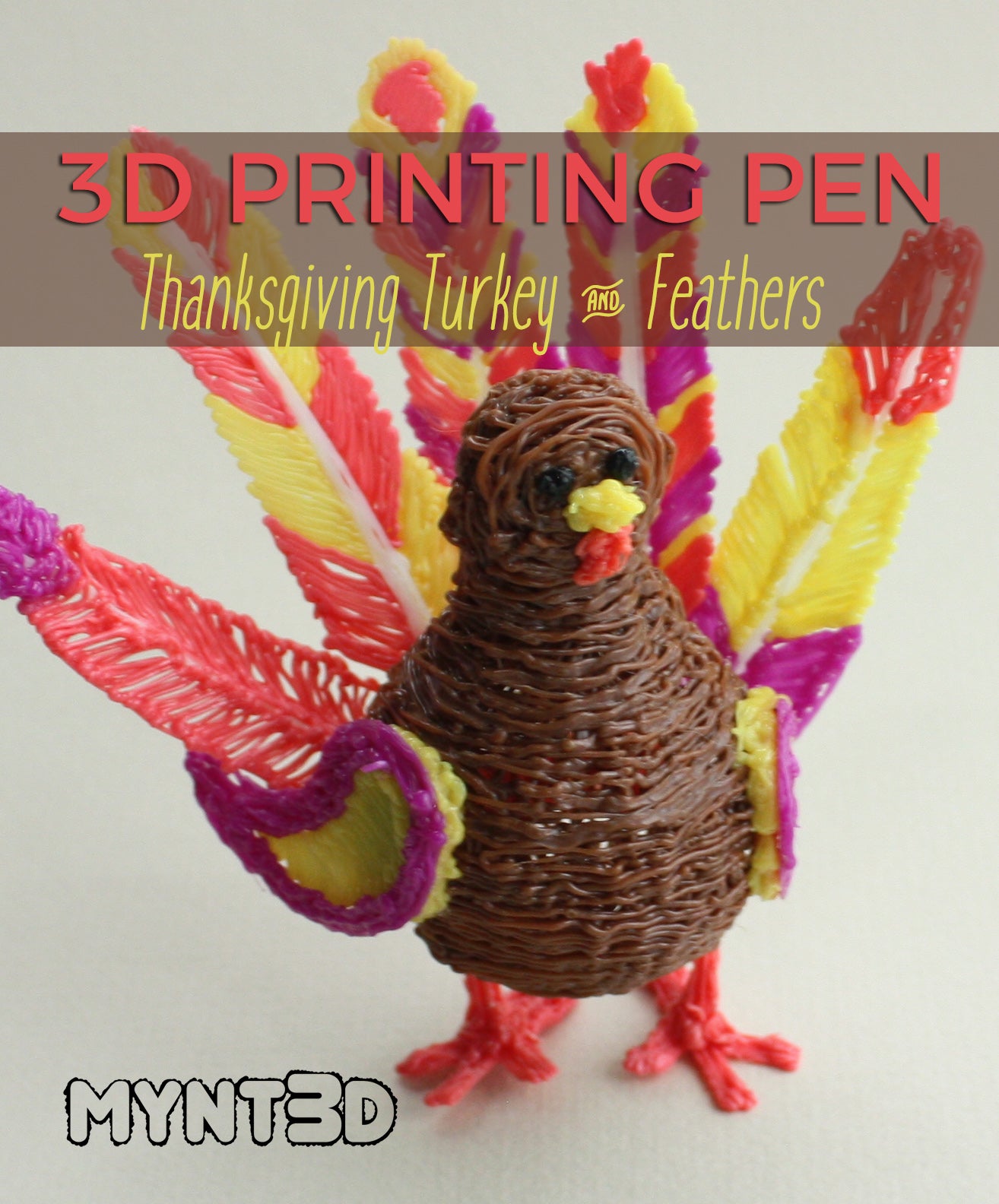 3D Pen Template: Turkey and Feathers