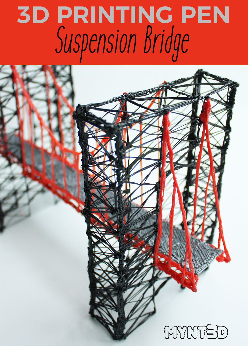 Suspension Bridge Made with a 3D Printing Pen