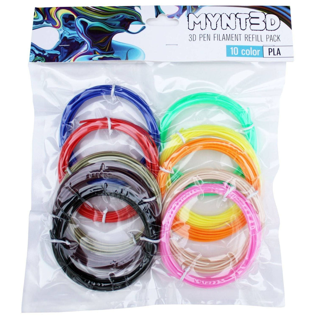 MYNT3D Super 3D Pen + 10 Color ABS Filament + DesignPad Mat Kit Bundle